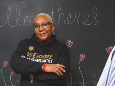 Cherisa Allen in the Ypsilanti Community Schools Resiliency Center.