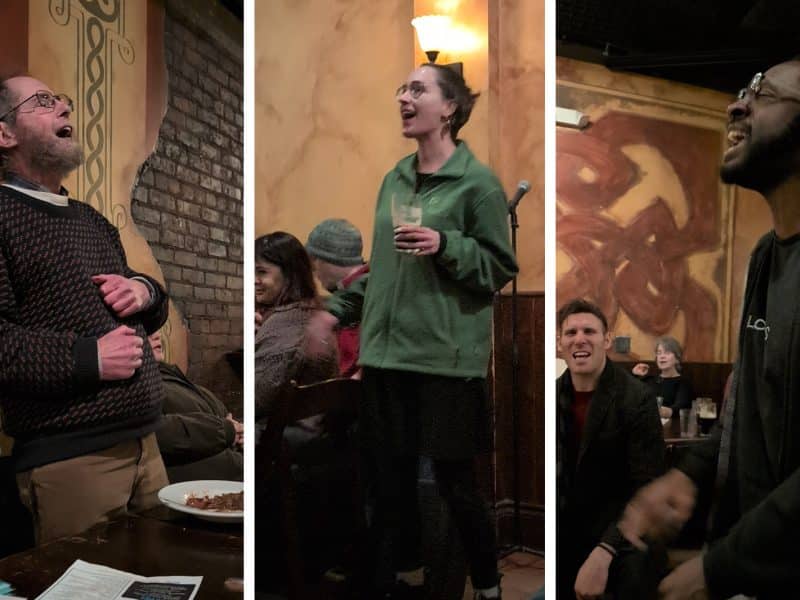 Participants sing at the inaugural pub sing at Conor O'Neill's in Ann Arbor.