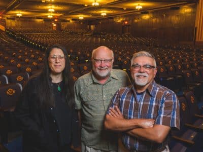 Leslie Raymond, Keith Orr, and Martin Contreras at the Michigan Theater.