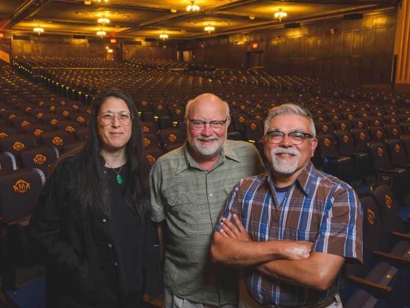 Leslie Raymond, Keith Orr, and Martin Contreras at the Michigan Theater.