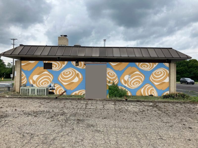 Concept art for a mural at B-Cubed Bakery in Ypsilanti Township.