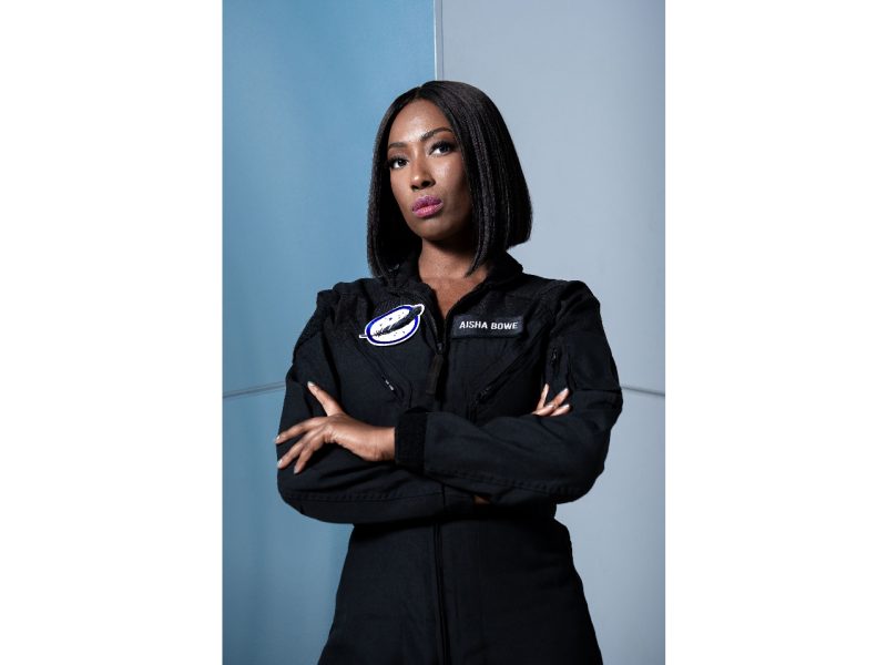Blue Origin astronaut, former NASA rocket scientist, STEM entrepreneur, and Washtenaw Community College (WCC) alum Aisha Bowe.