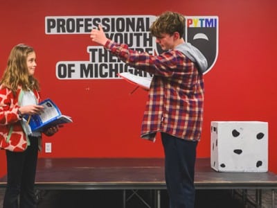 Students and staff rehearse a production of "The Little Mermaid" at the Professional Youth Theater of Michigan.