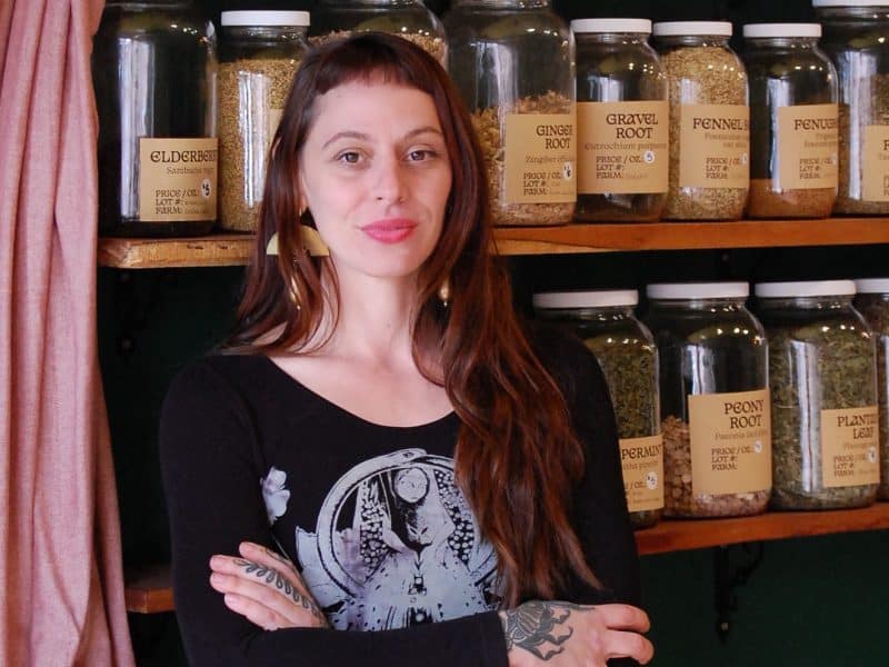 Bloodroot Herb Shop owner Alex Crofoot.