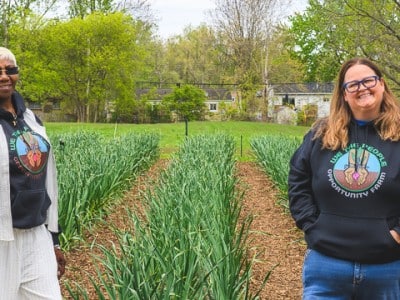 LaWanda Hollister and Josie Ann Lee of We the People Opportunity Farm in Ypsilanti.