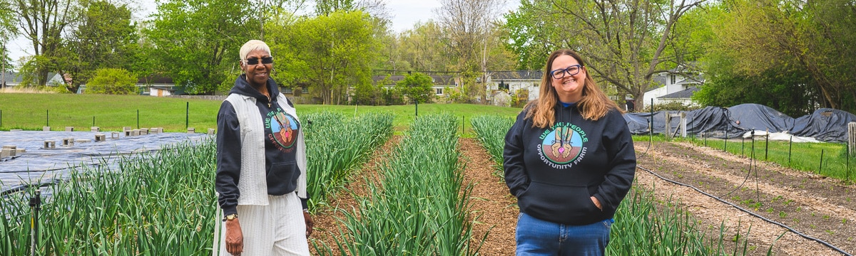 LaWanda Hollister and Josie Ann Lee of We the People Opportunity Farm in Ypsilanti.
