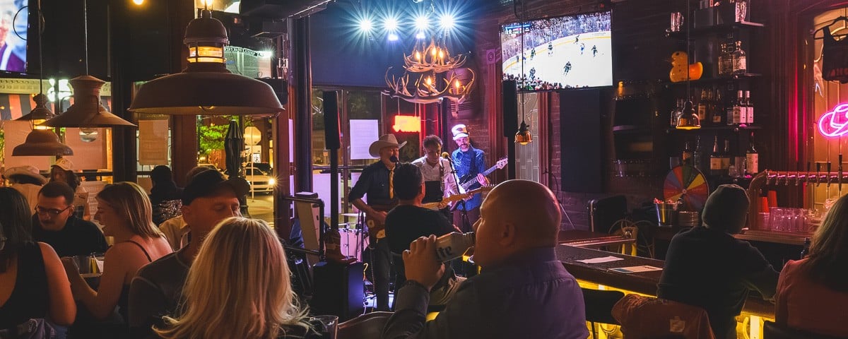 People enjoy a live performance at The Ranch in Ann Arbor.