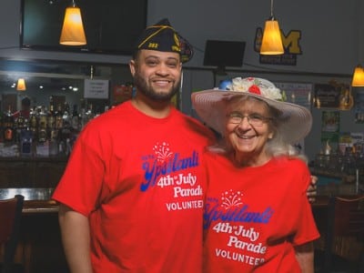 Ypsilanti Fourth of July Parade organizers Cheryl Farmer and Josh McAllister at American Legion Post 282.