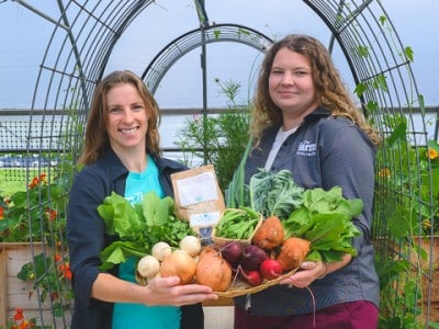 Jae Gerhart and Katelyn Smoger at The Farm at Trinity Health Ann Arbor.