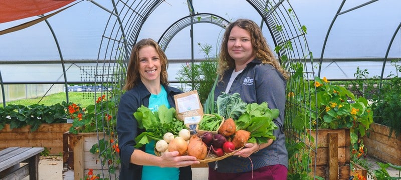 Jae Gerhart and Katelyn Smoger at The Farm at Trinity Health Ann Arbor.