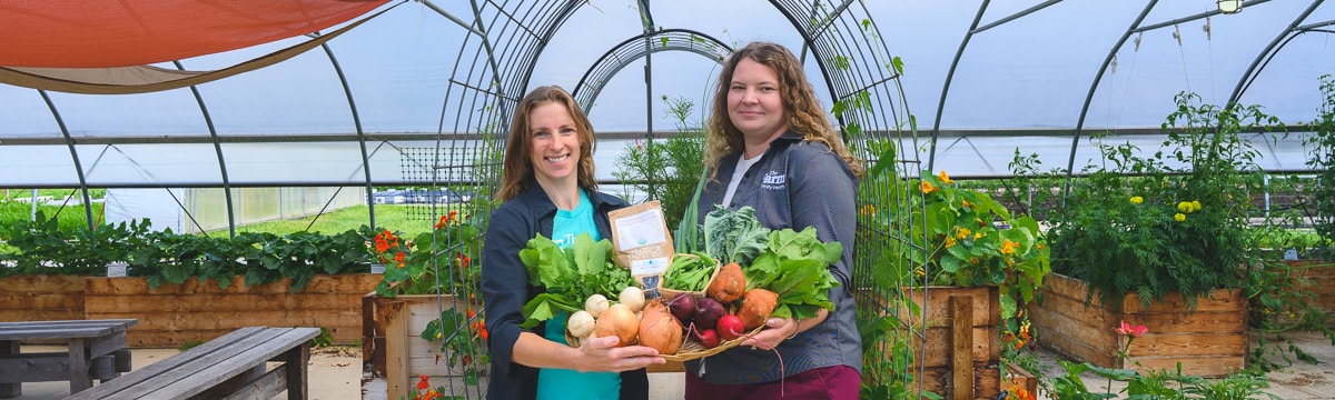 Jae Gerhart and Katelyn Smoger at The Farm at Trinity Health Ann Arbor.