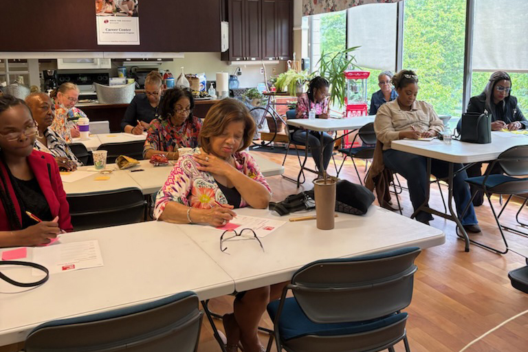 Women participate in Dress for Success Michigan programming.