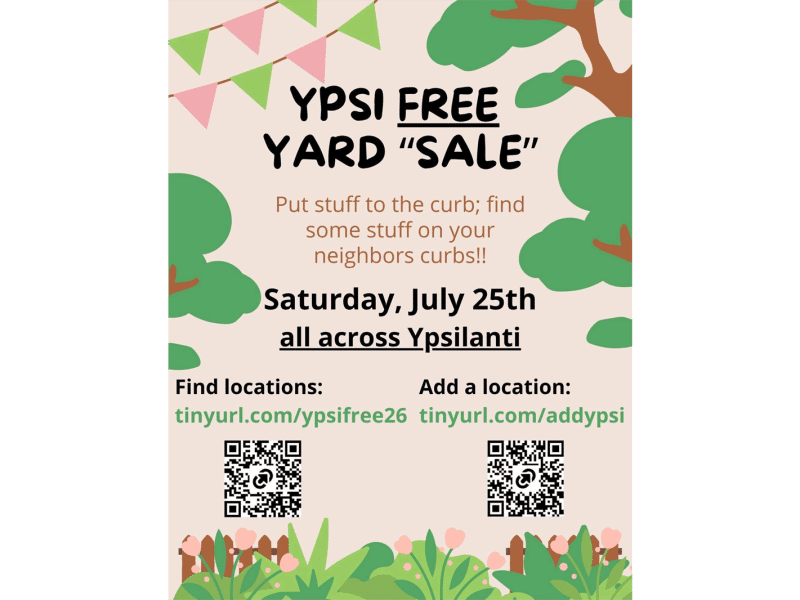 A flyer for the Really Really Free Sale in Ypsilanti.